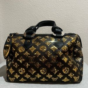 Louis Vuitton Alma Handbag Limited Edition Monogram Eclipse Sequins PM Brown